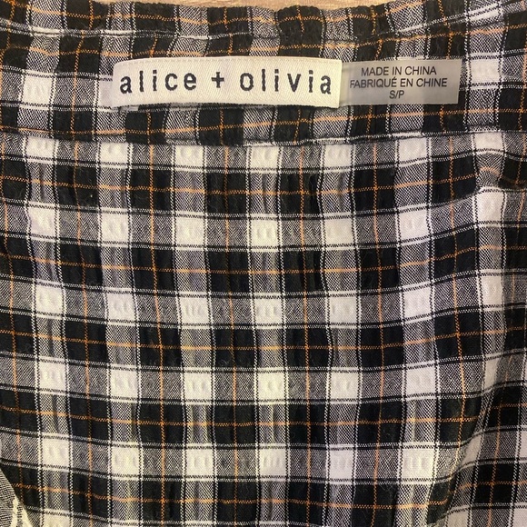 Alice + Olivia Cellie Handkerchief Midi Dress in Shaw Plaid Size SP - Picture 7 of 11